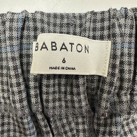 Aritzia Babaton check pull on pant Size 6 Career Office Classiccore washable - Picture 2 of 12